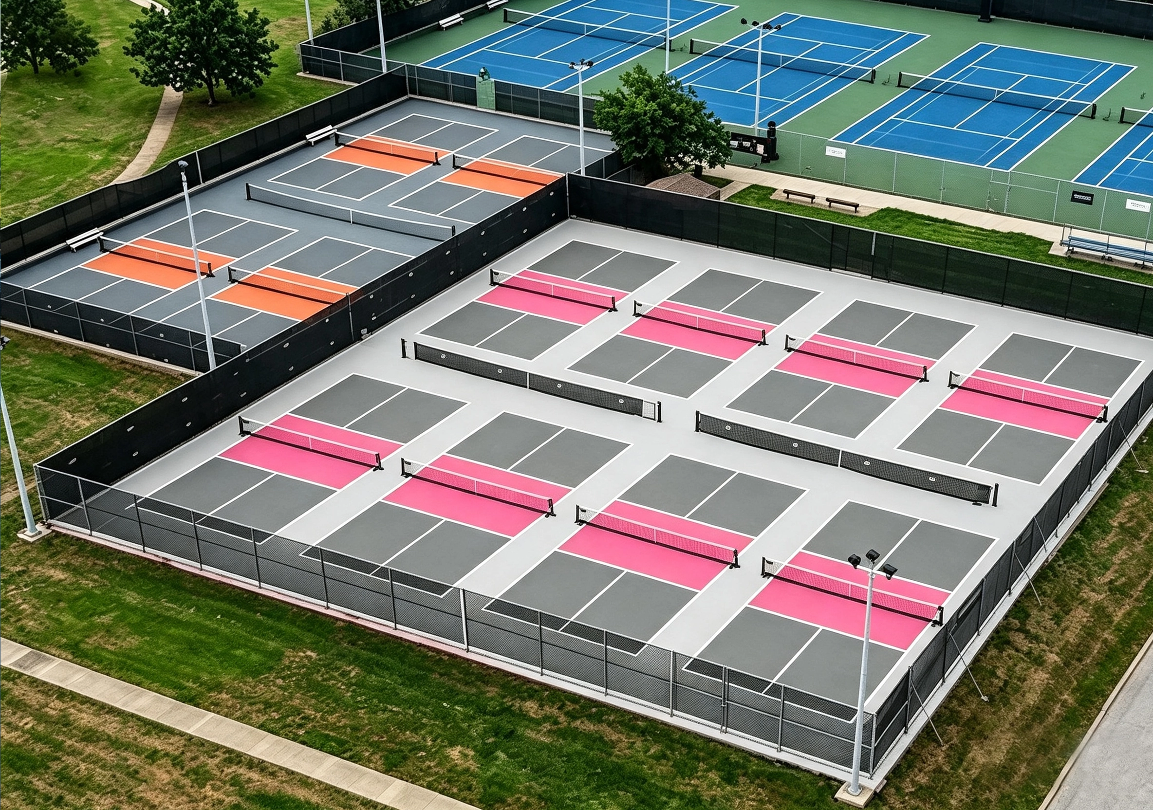 Thi công pickleball ECOPICK 9 lớp 10% hạt cao su
